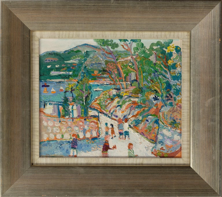 Fred Yates 20th Century Landscape Painting ‘Ville France sur Mer’ by Fred Yates For Sale at