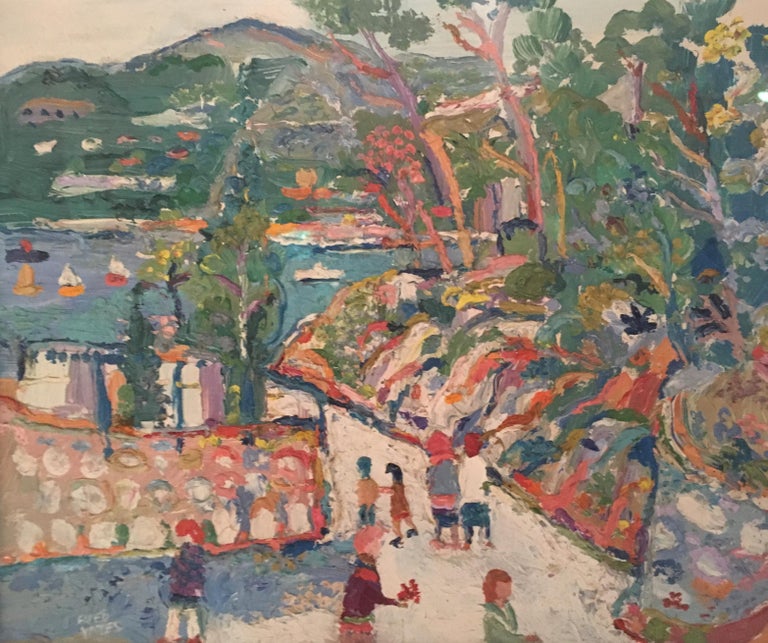 Fred Yates 20th Century Landscape Painting ‘Ville France sur Mer’ by Fred Yates For Sale at