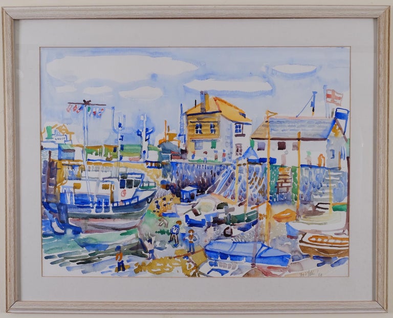 Fred Yates Falmouth Harbour, English 20th Century seascape