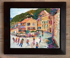 Nyons, naive oil painting by Fred Yates, illustrated in book C'est Votre Passion