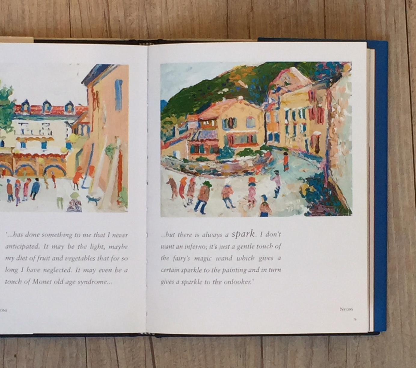 Nyons, naive oil painting by Fred Yates, illustrated in book C'est Votre Passion For Sale 1