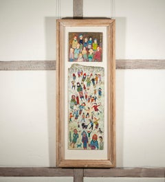 Women and Children, 2000 - Oil Painting of Colourful Figures on Two Boards
