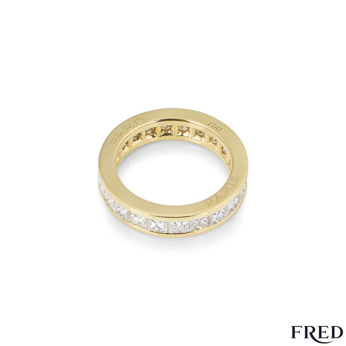 Women's Fred Yellow Gold Diamond Eternity Ring For Sale
