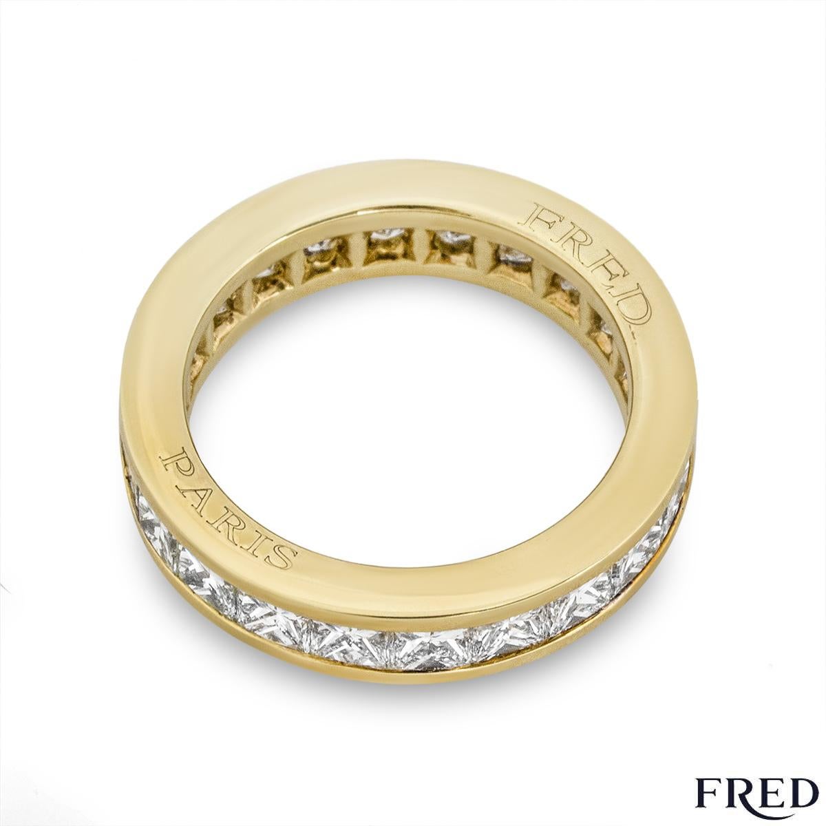 Fred Yellow Gold Diamond Eternity Ring In Excellent Condition For Sale In London, GB