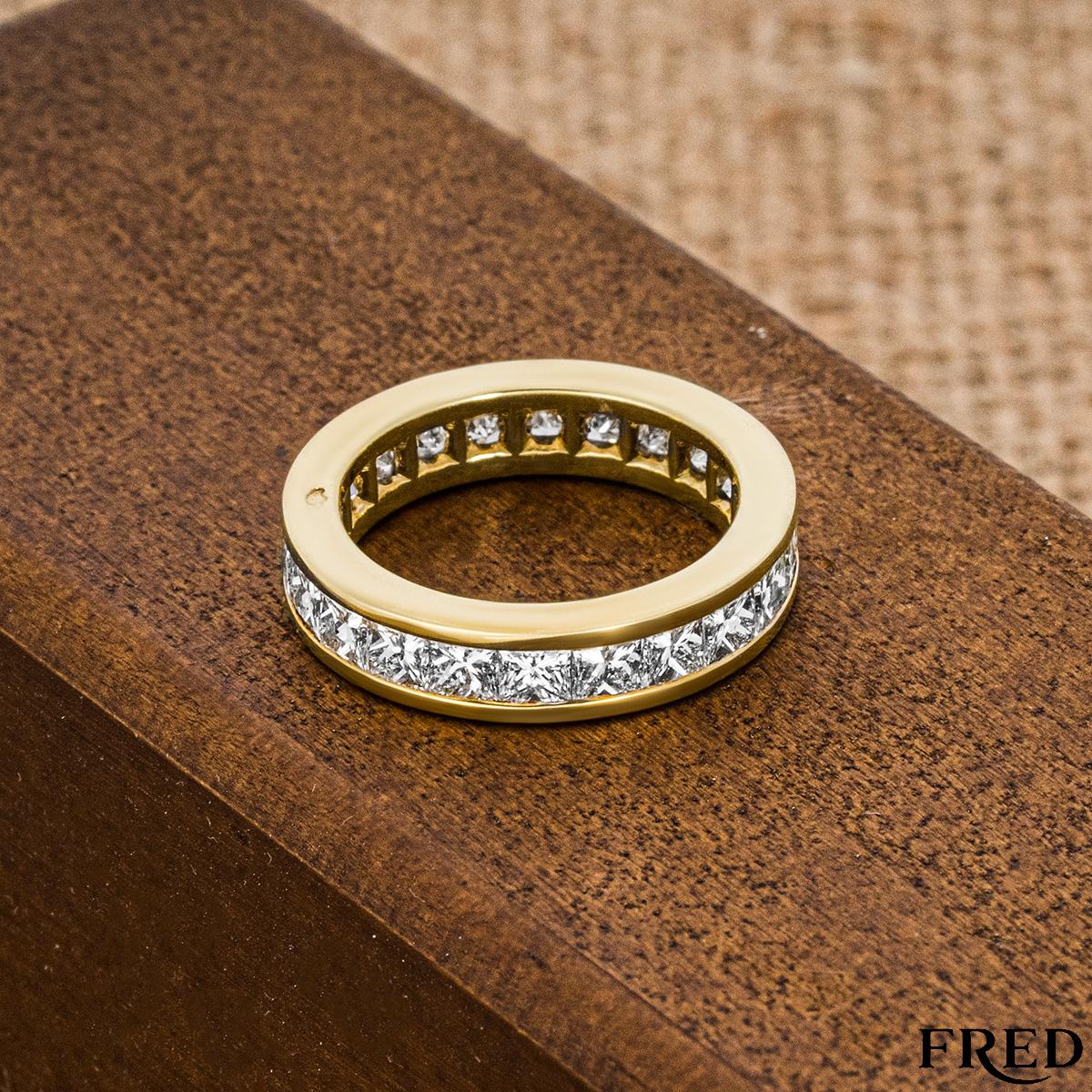 Fred Yellow Gold Diamond Eternity Ring For Sale 2