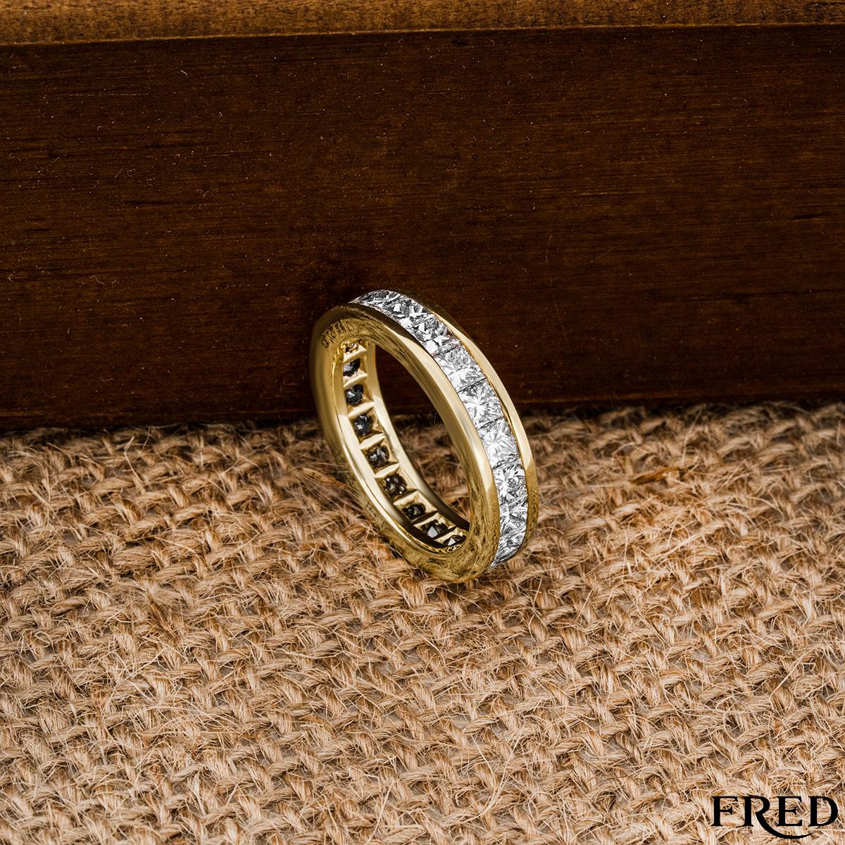 Fred Yellow Gold Diamond Eternity Ring For Sale 3