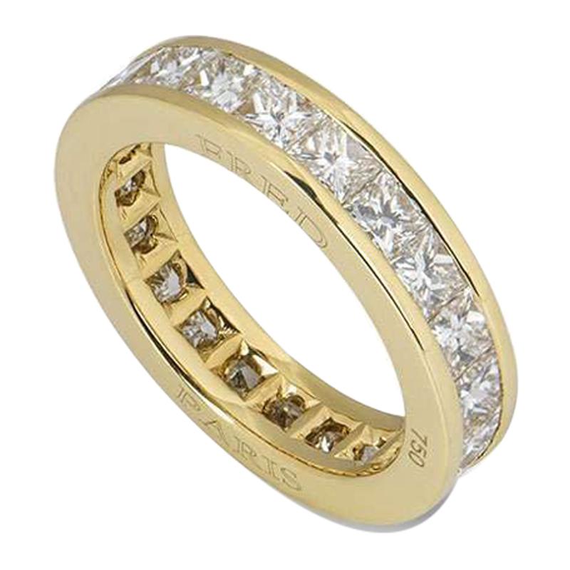 Fancy Yellow Diamond Gold Eternity Band Ring For Sale at 1stDibs