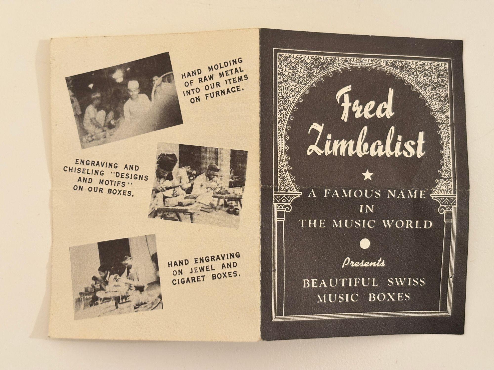 Fred Zimbalist Taj Mahal Music Box Swiss Thorens Movement Circa 1930 Number 29 For Sale 4