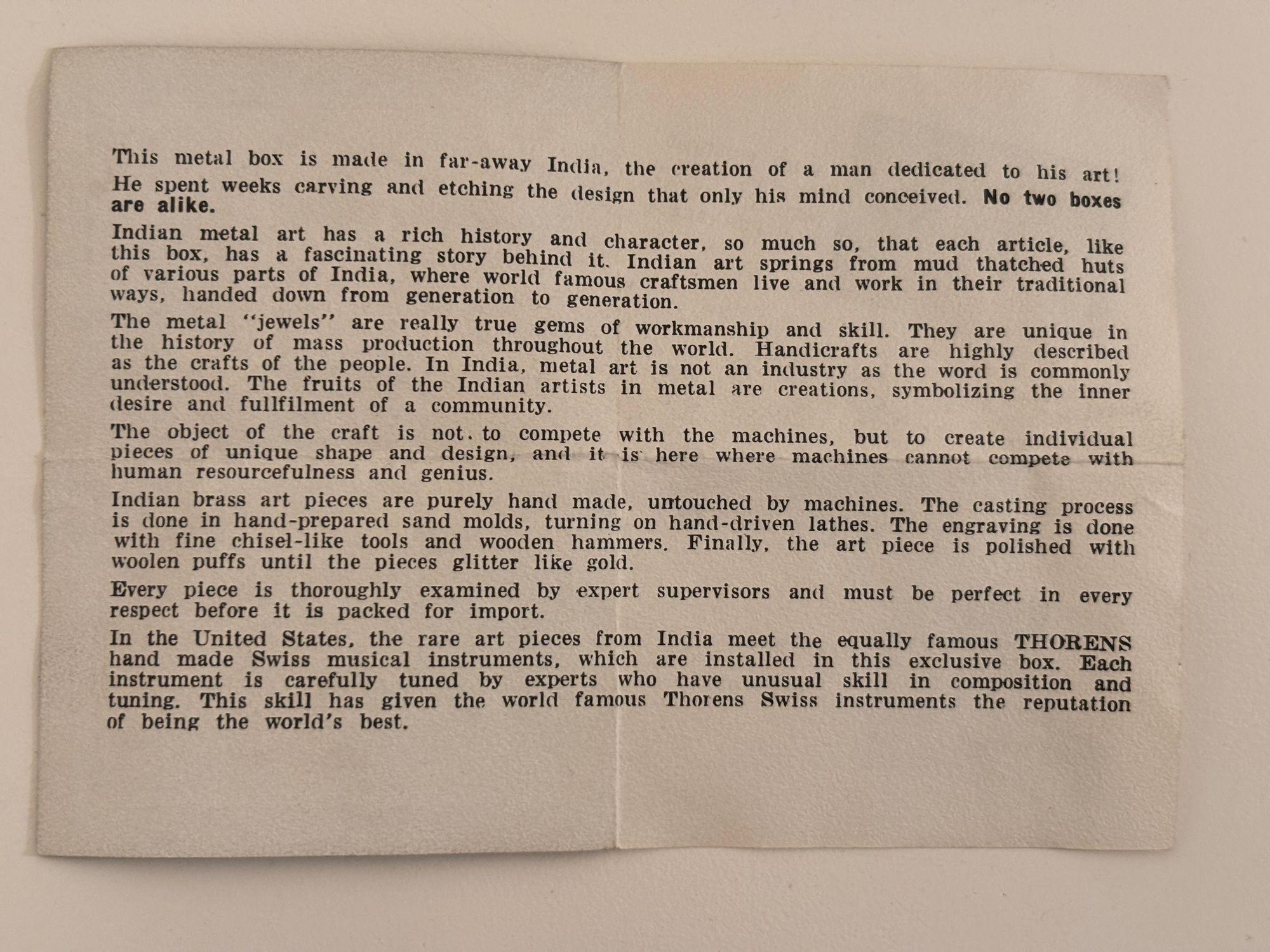 Fred Zimbalist Taj Mahal Music Box Swiss Thorens Movement Circa 1930 Number 29 For Sale 11