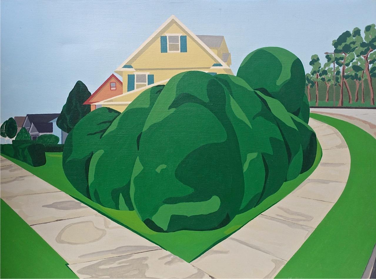 Fredda Tone Landscape Painting - “Suburb” (south NJ) acrylic on canvas, 18x24” $1800
