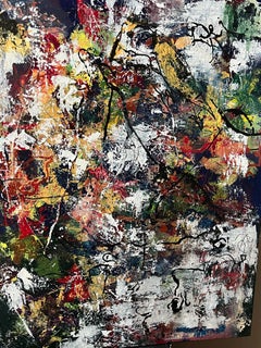 Pittura astratta gestuale croccante e colorata