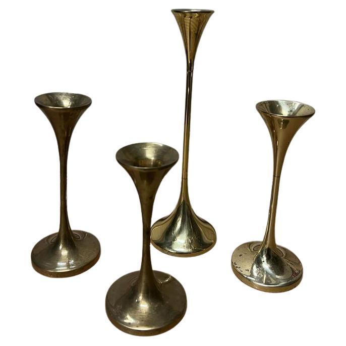 Freddie Andersen set of four candlesticks, made in West Germany in the 1970s.