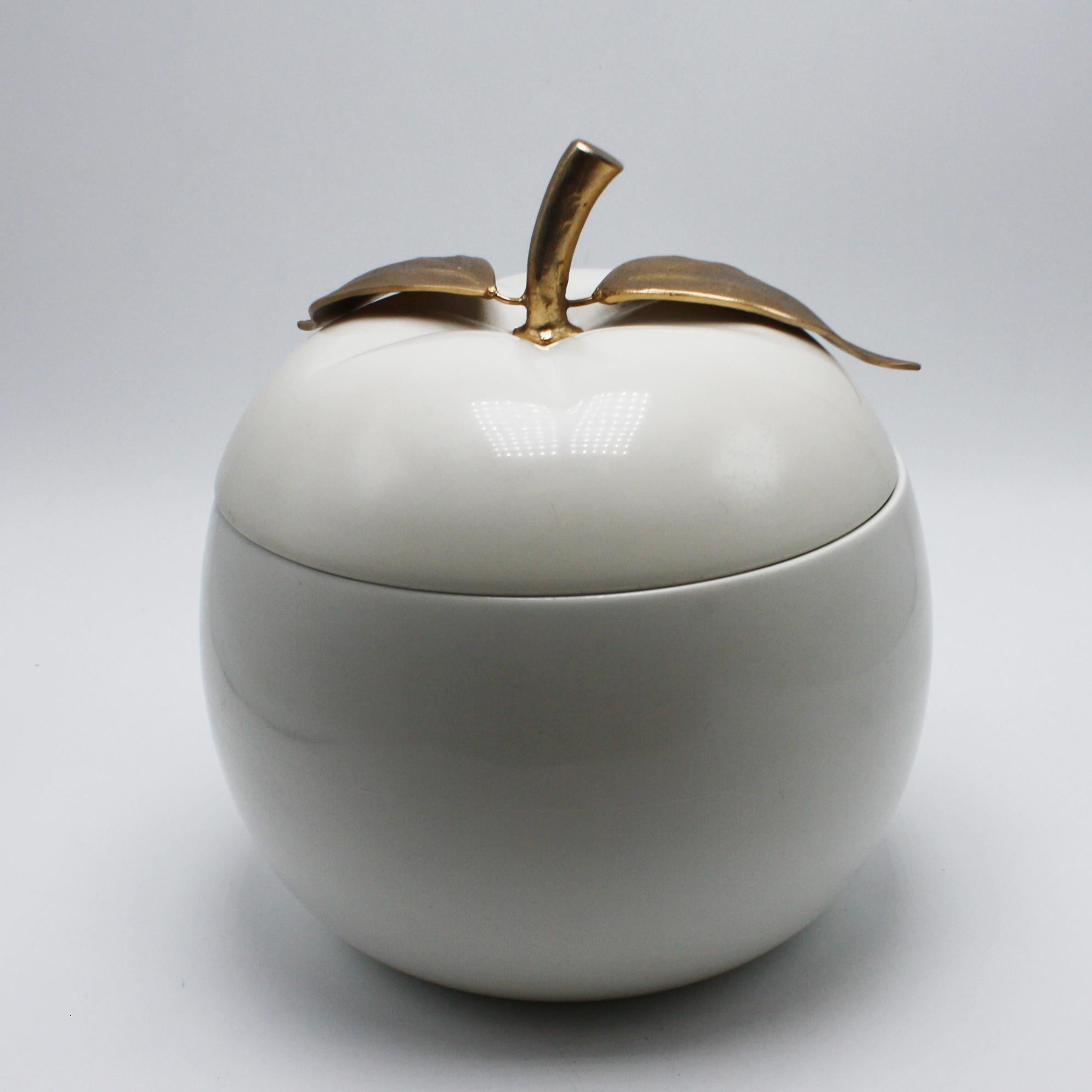 Freddotherm Apple Ice Bucket Gold-Plated by Hans Turnwald, circa 1960 In Good Condition In Dallas, TX