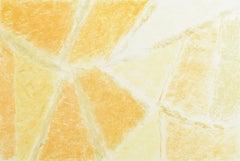 Frede Christoffersen. Color lithograph on paper. Abstract work in yellow tones.