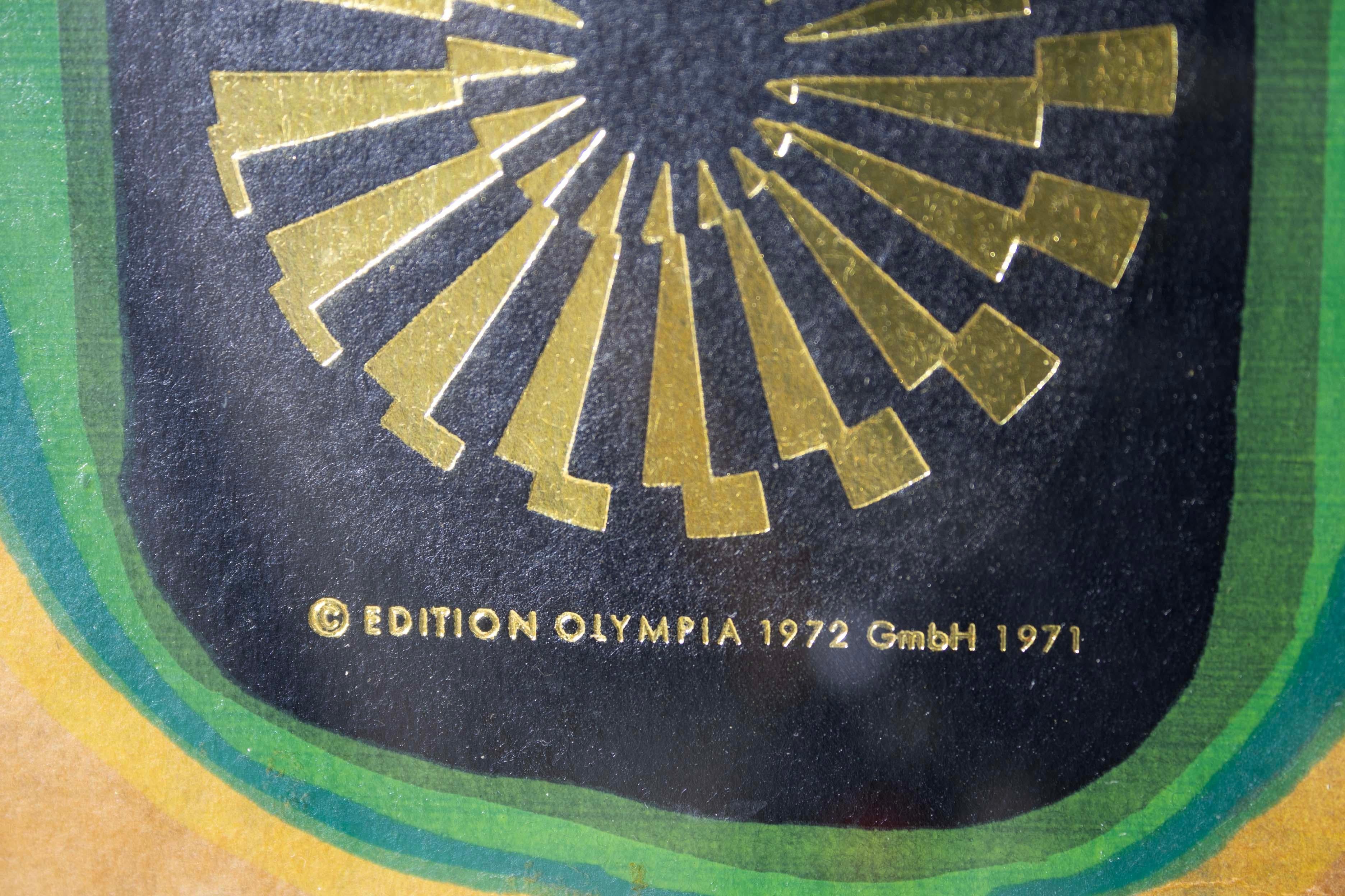 Fredensreich Hundertwasser Olympic Munich Gold Foil Silkscreen 1972 Framed For Sale 8