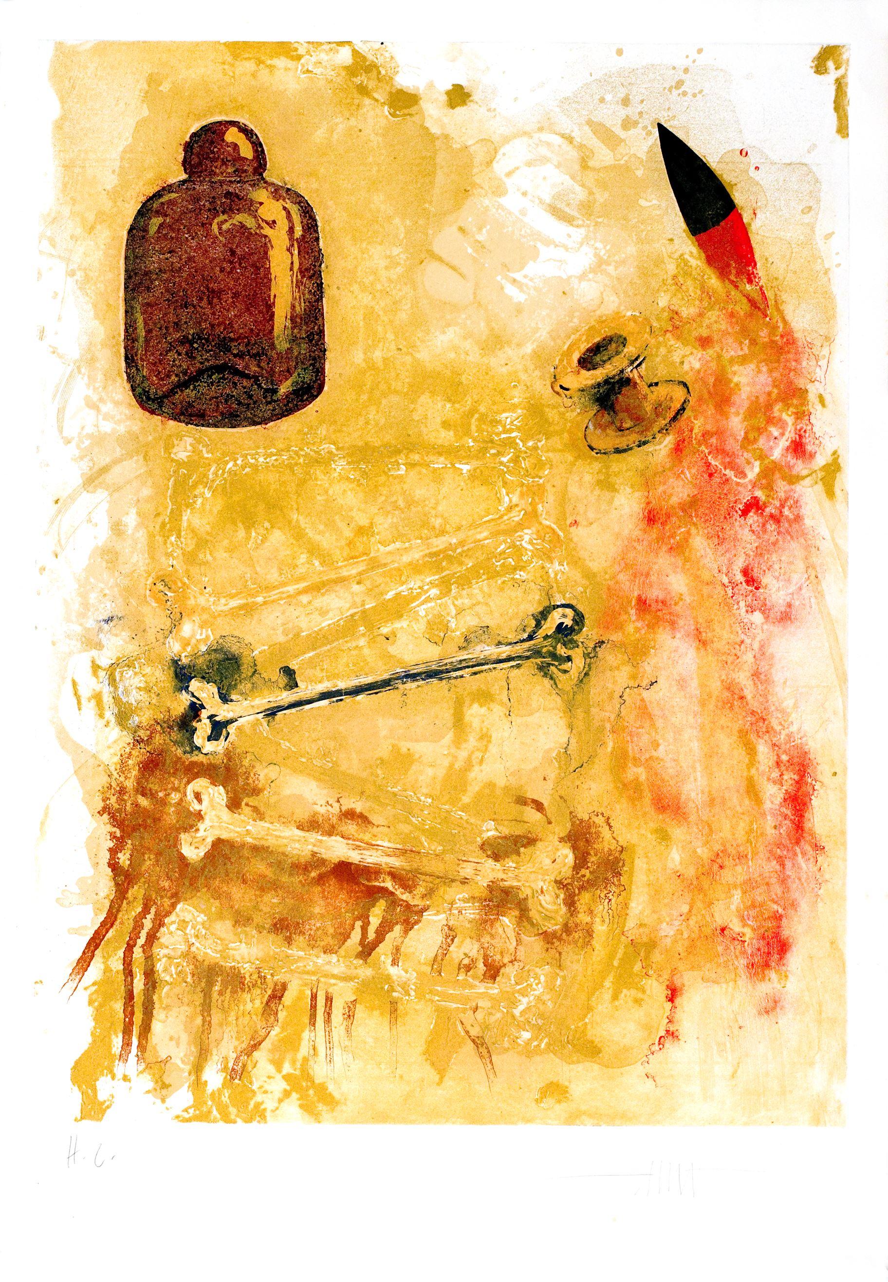 Grabado artístico original de edición limitada firmado en español 35x24 pulg. n3 - Print de Frederic Amat