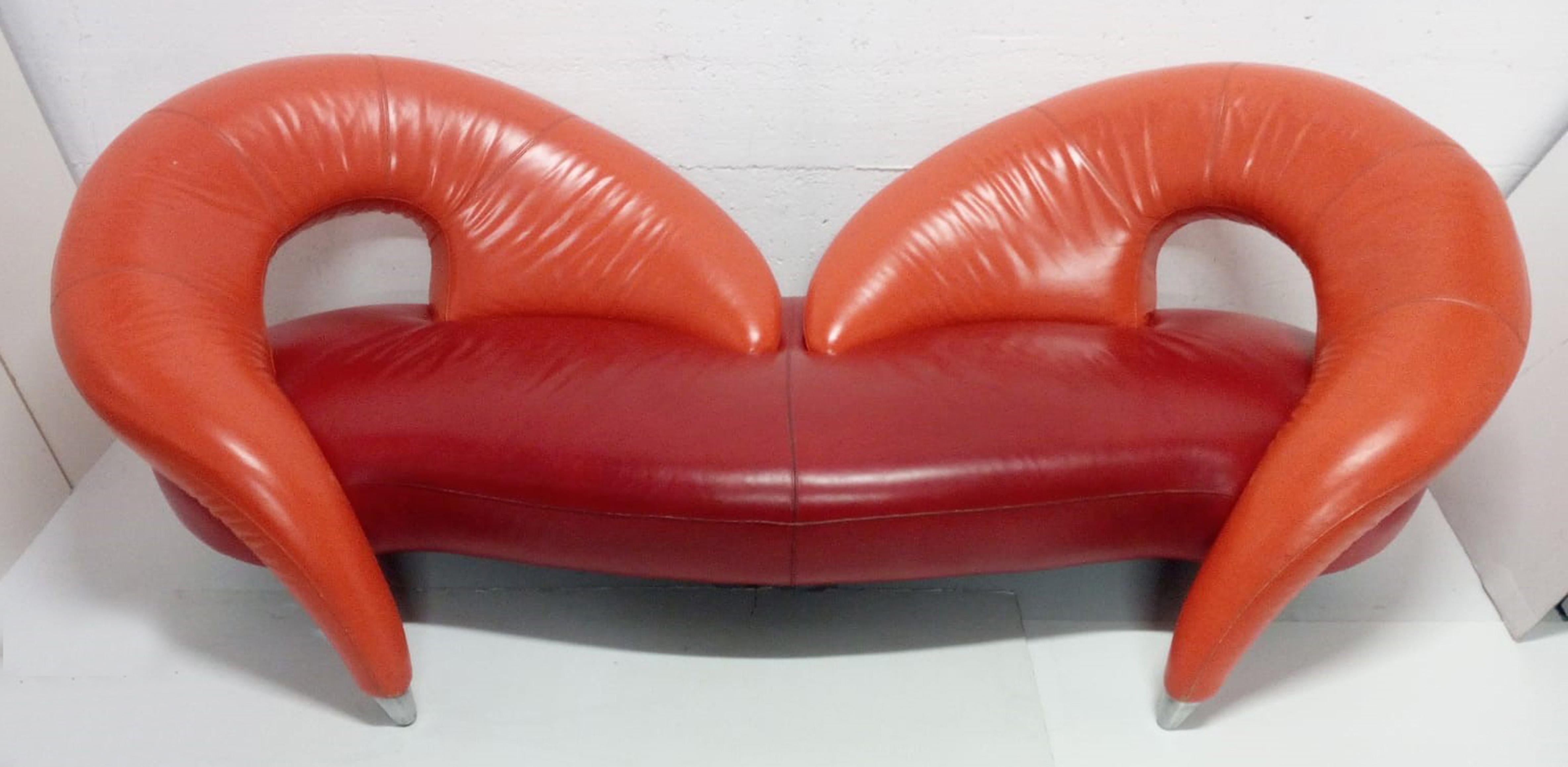 This leather sofa was designed by architect Frederic Amat for his personal study, produced by Poltromec as a prototype, and therefore only piece, no other pieces were produced.

Frederic Amat was born in Barcelona, where he studied decoration and
