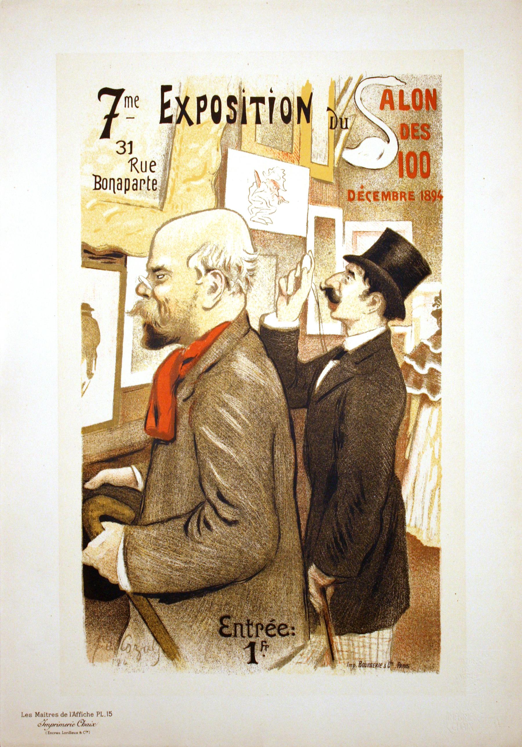 Originale Maitre de L'Affiche - PL 15 di Frederic-Auguste Cazal del 1895 ca. - Print di Frederic-Auguste Cazals