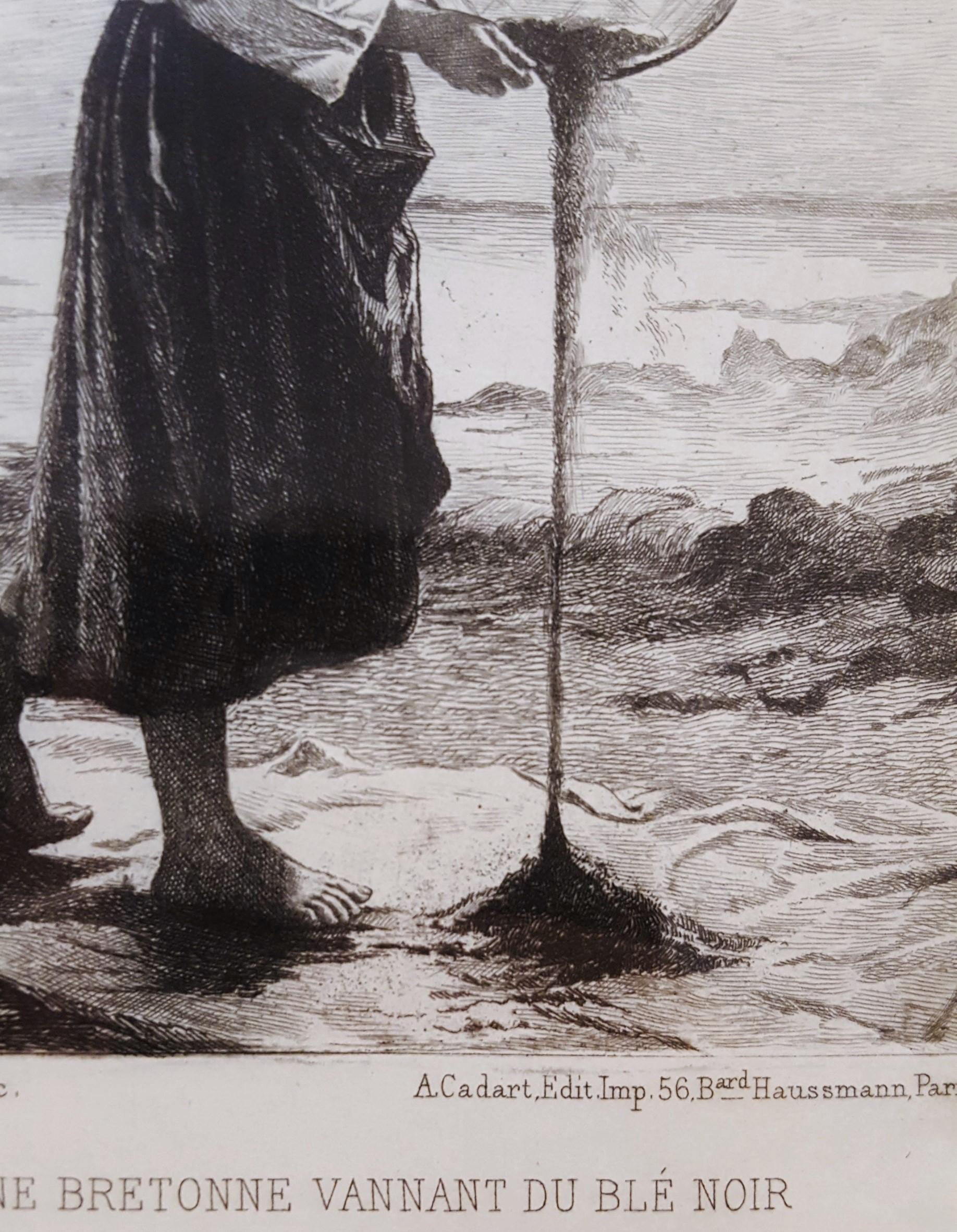 Young Bretonne Winnowing Buckwheat by the Sea 1