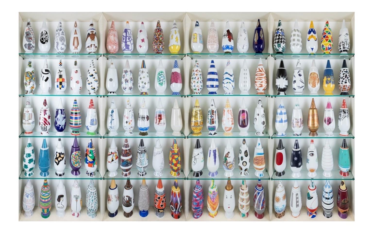 Frédéric Bruly Bouabré, Vase 11 of One Hundred Authors by A. Mendini for Alessi In Excellent Condition In Milan, Italy