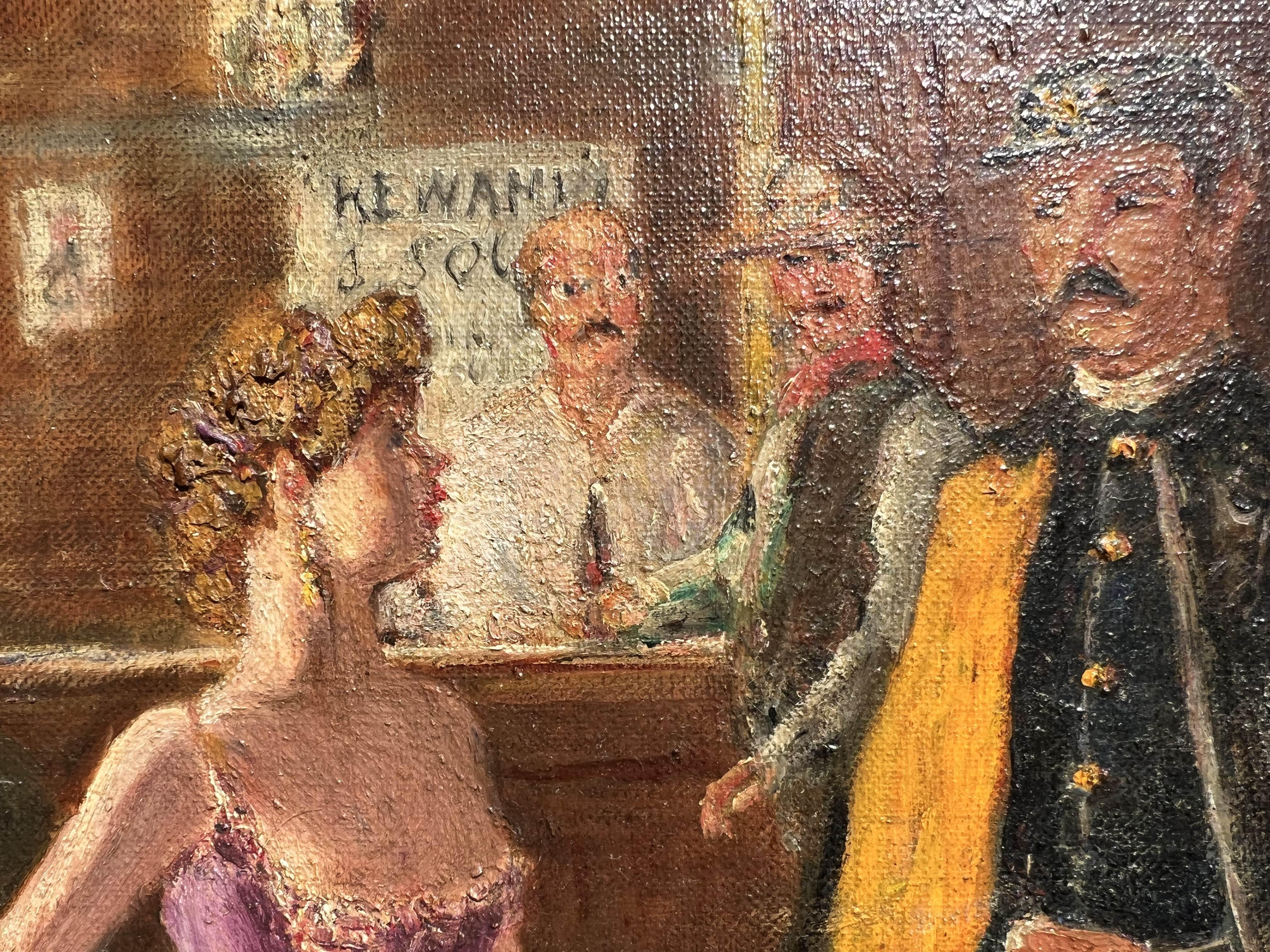 L'artiste américain Frederic Burnett (XX) - Peinture à l'huile sur panneau - Scène occidentale 4