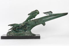 Frederic C.FOCHT (1879-1937) "Vitesse" An Art Deco Bronze Sculpture circa 1930