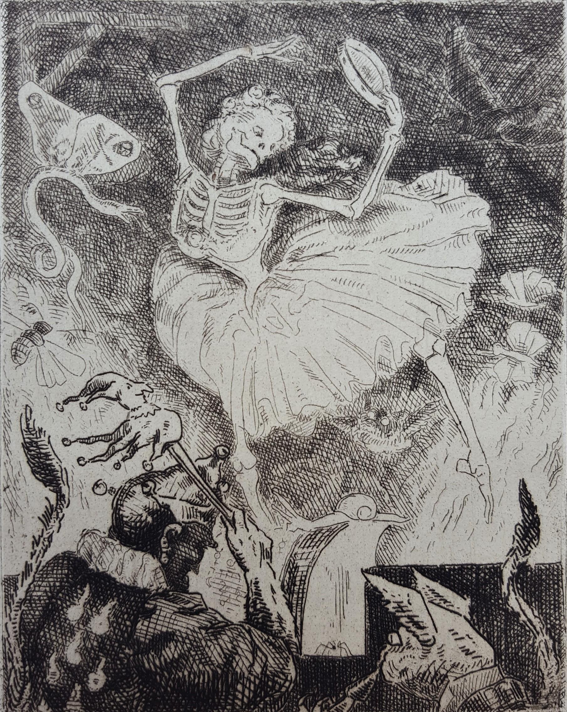 Frederic Chevalier Figurative Print – La Danse de la Mort (Der Tanz des Todes)