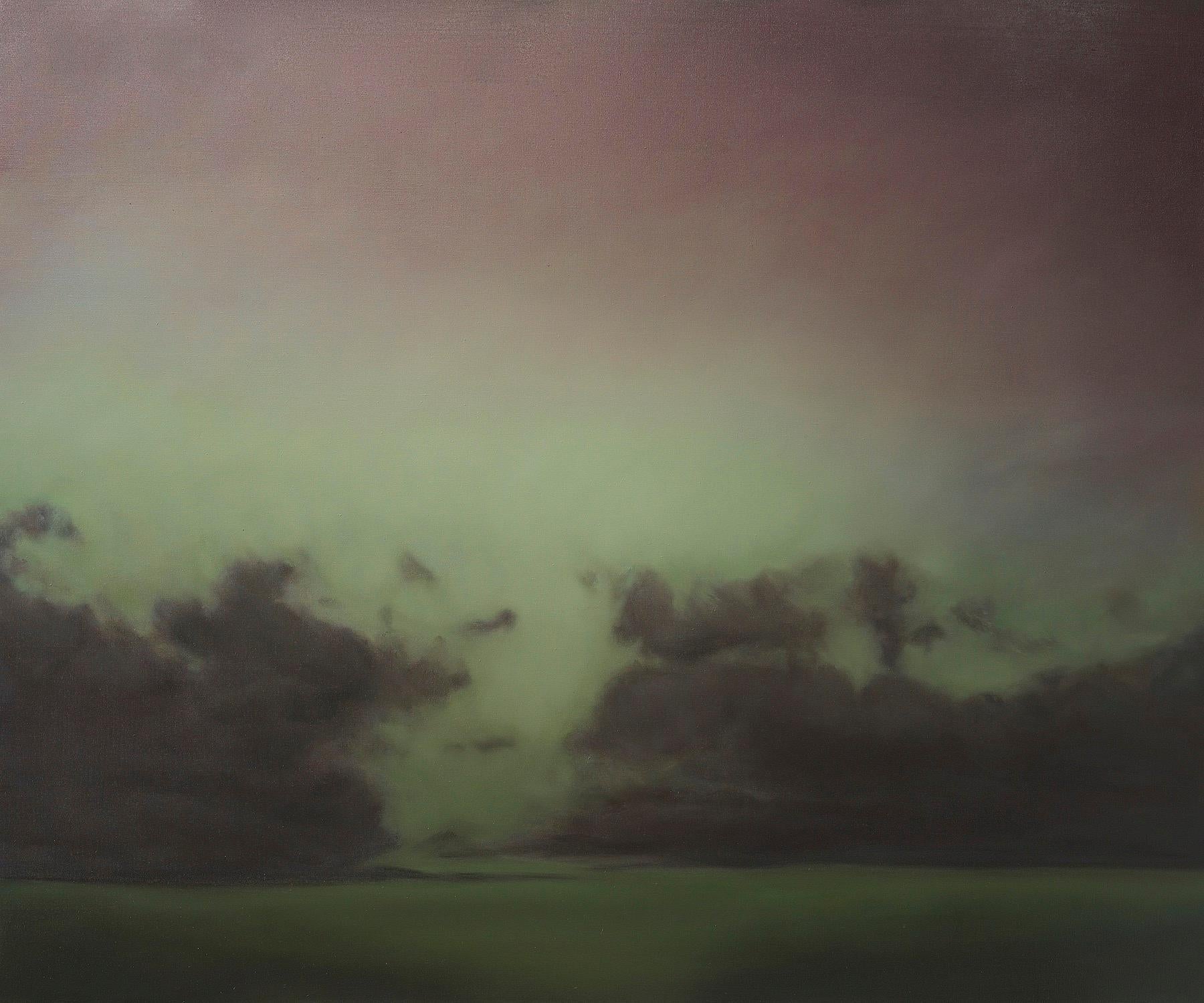 Landscape Painting di Frédéric Choisel - ANNUNCIAZIONE  / Olio su lino realismo astratto cielo nuvole