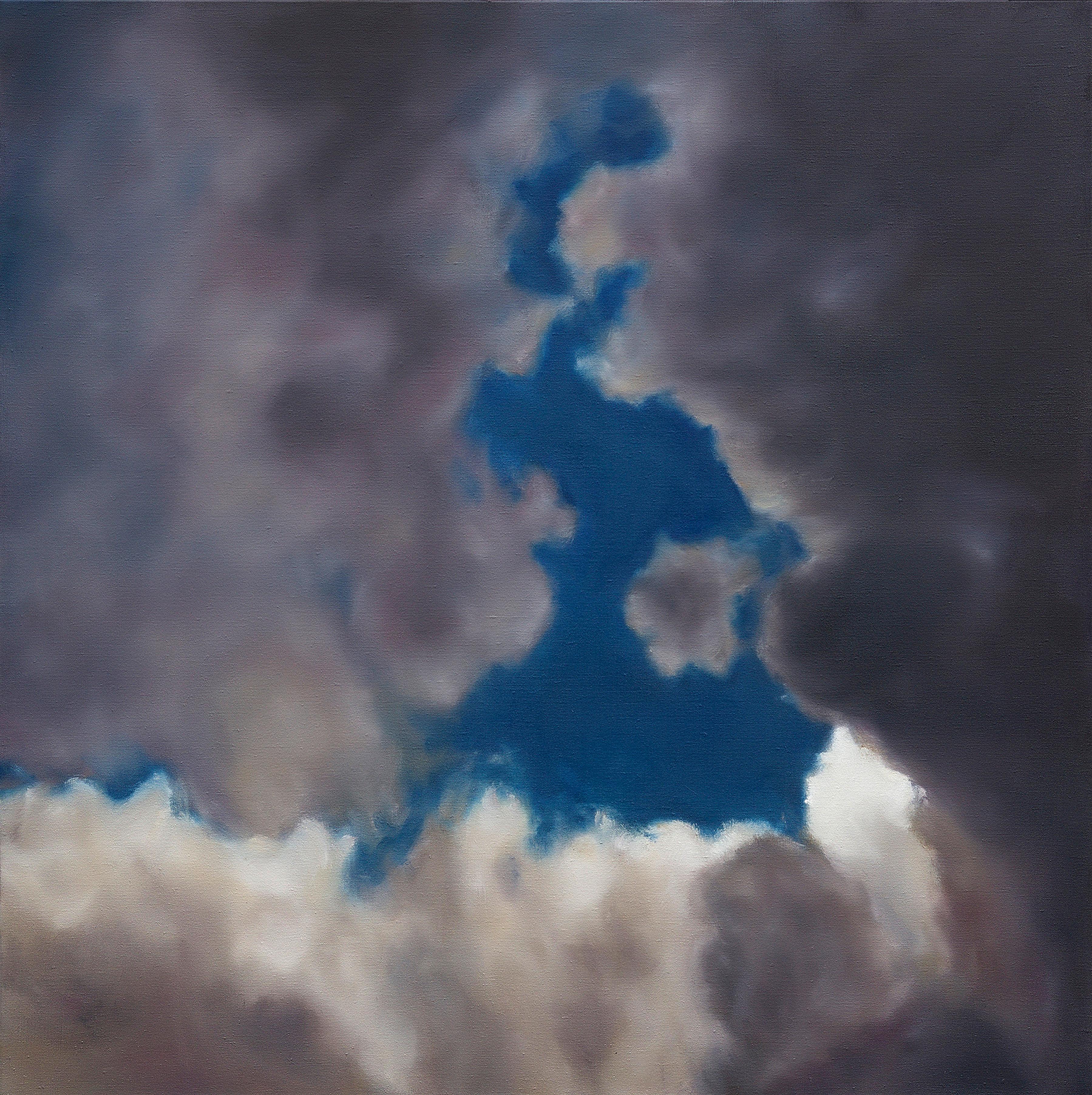 Ether Sans Oiseaux I & II (Ether without Birds) Oil on Linen diptych - CLOUDS - Painting by Frédéric Choisel