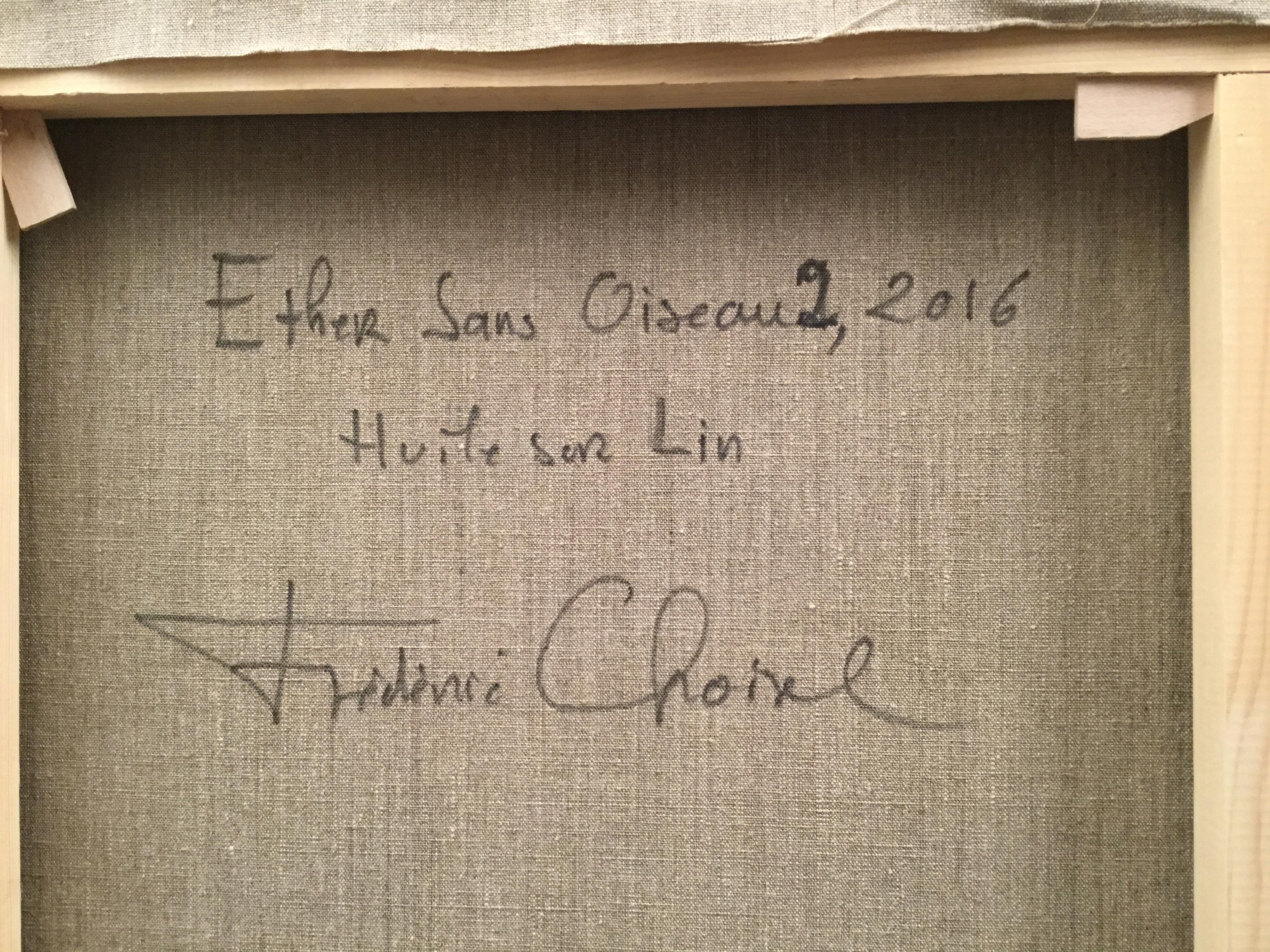 Ether Sans Oiseaux I & II  (Ether without Birds) Elegant sophisticated whites and creams of the clouds on rich blue sky. Diptych French American Frédéric Choisel, has had multiple solo and group exhibitions in New York, Paris, and the San Francisco