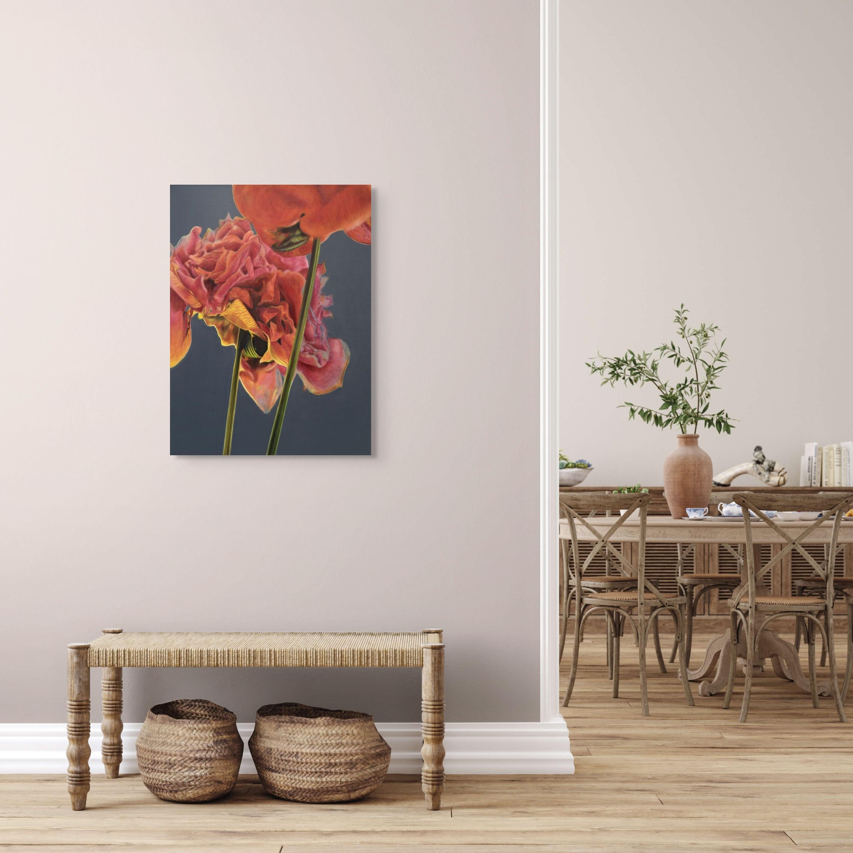 Hana Or su sfondo grigio 1 - Painting di Frédéric Choisel