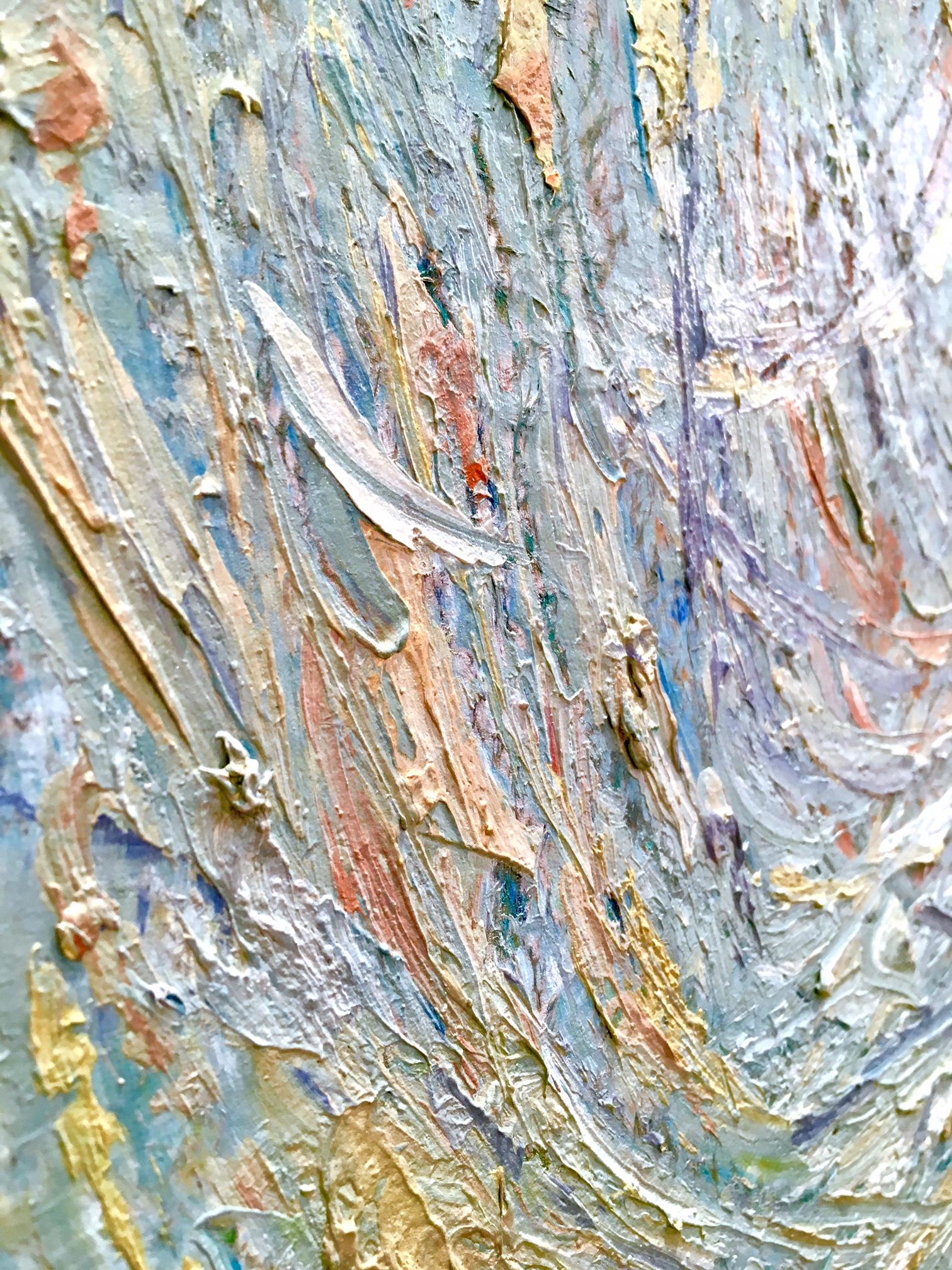 Inestricabile V - Abstract Painting Grigio di Frédéric Choisel