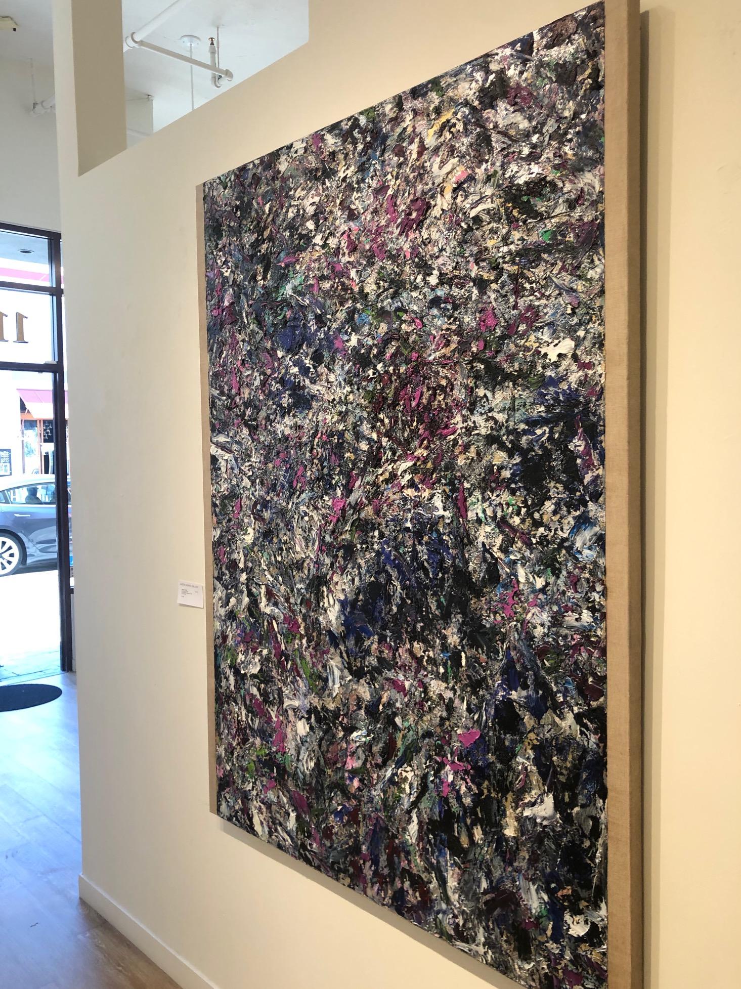 Le Loubinou 3 / pittura contemporanea blu e argento astratta con acqua di marea in vendita 15