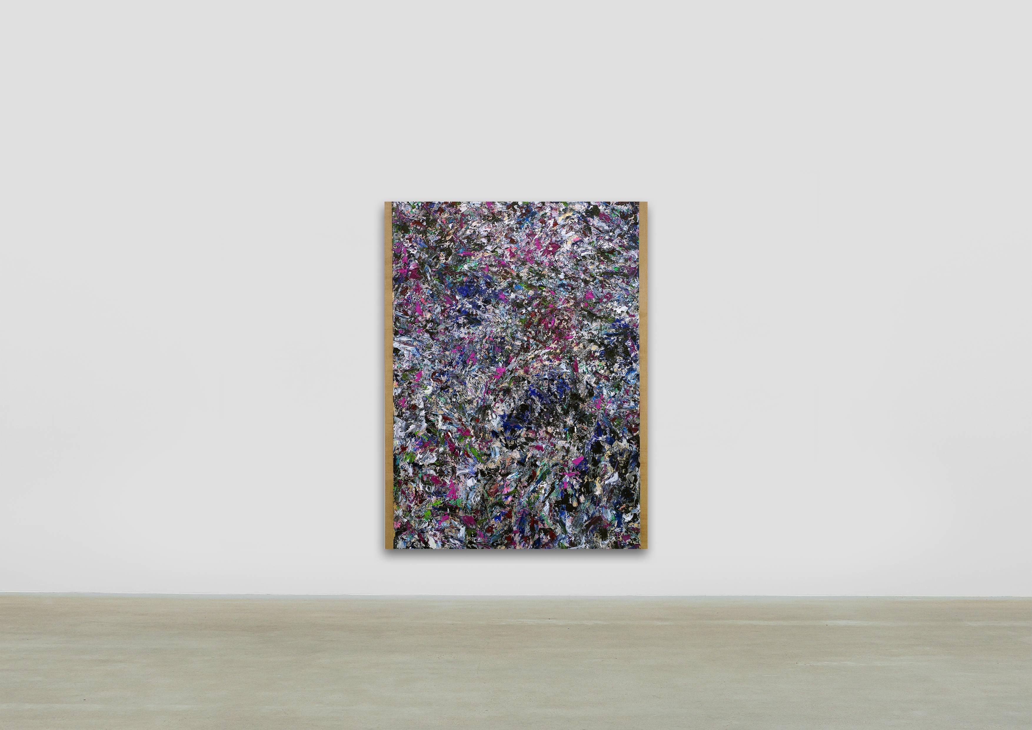Le Loubinou 3 / pittura contemporanea blu e argento astratta con acqua di marea - Painting di Frédéric Choisel