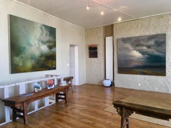 Si Mineur / Öl auf Leinen abstrakter Realismus Himmelwolken