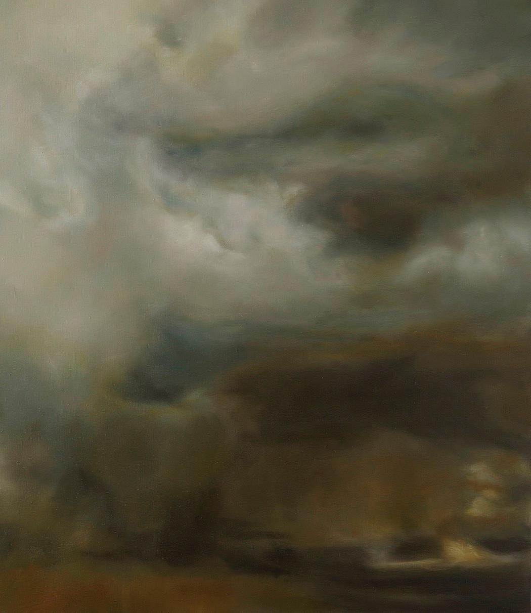 Si Mineur / Oil on Linen abstract realism sky clouds - Abstract Painting by Frédéric Choisel