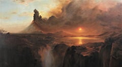 Cotopaxi, Paesaggio montano originale ad olio su tela, Realista americano, XIX secolo