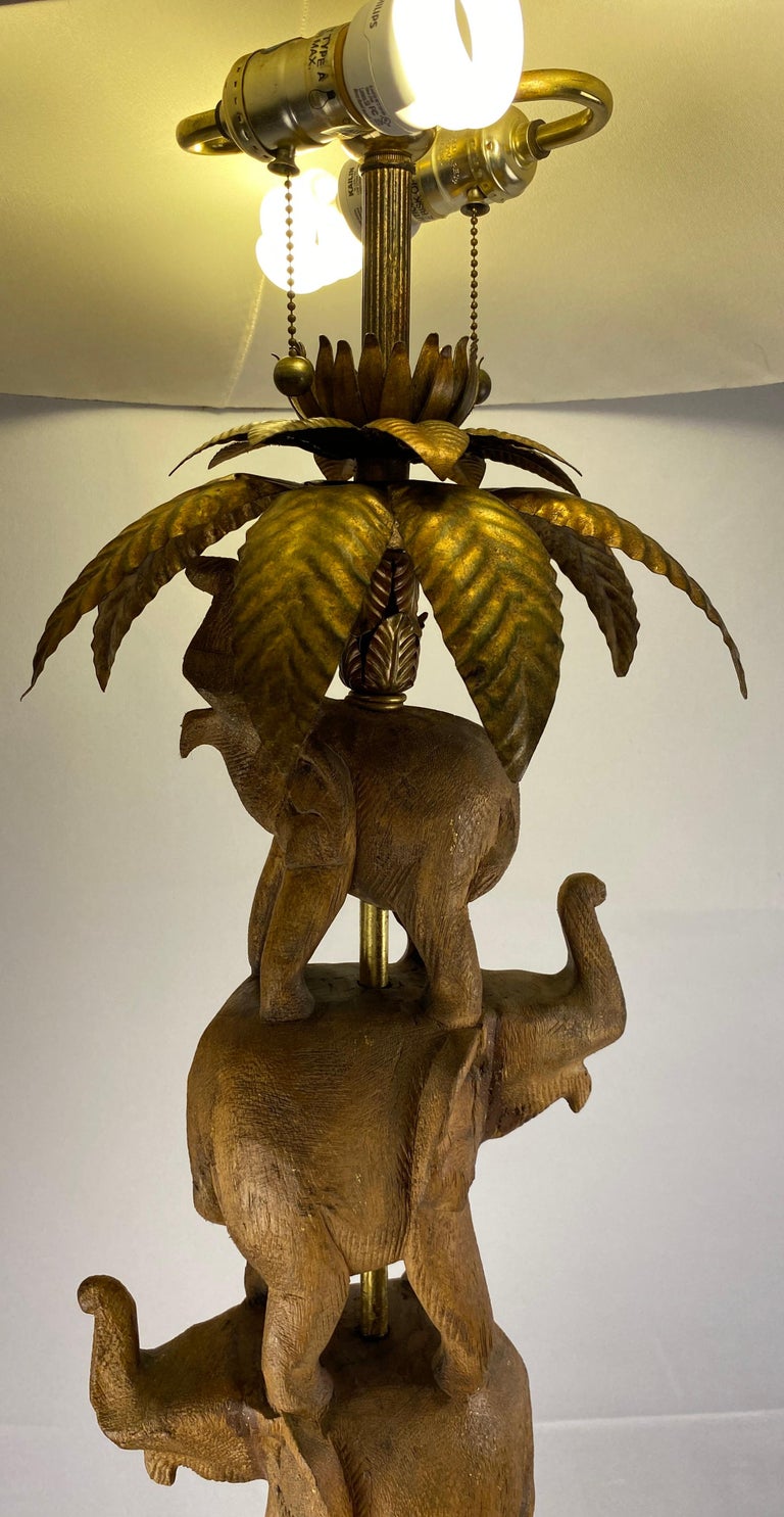 Frederic Cooper for Maison Bagues Sculpted Floor Lamp with Elephants