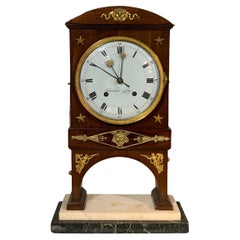 Frederic Courvoisier, Mahogany Night Table Clock with Alarm