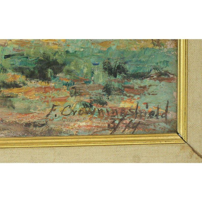 Oiled Frederic Crowninshield Oil Painting with Trees For Sale
