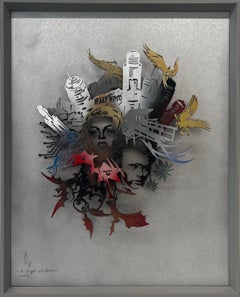 "L.A. Angels and Demons" High-relief 3D framed sculpture of Los Angeles