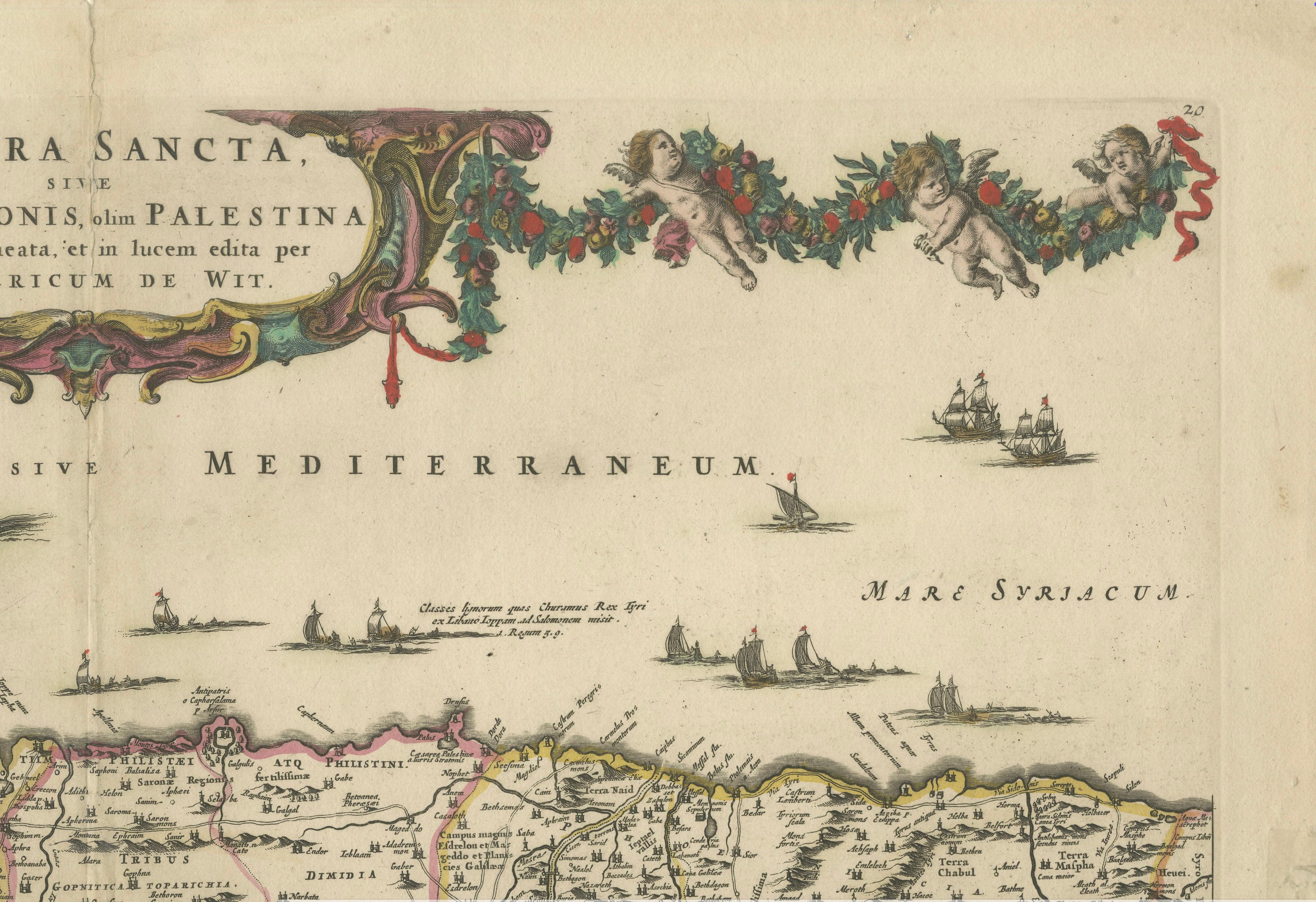 Frederic de Wit Map of Palestine – Terra Sancta, Amsterdam c.1670 For Sale 4