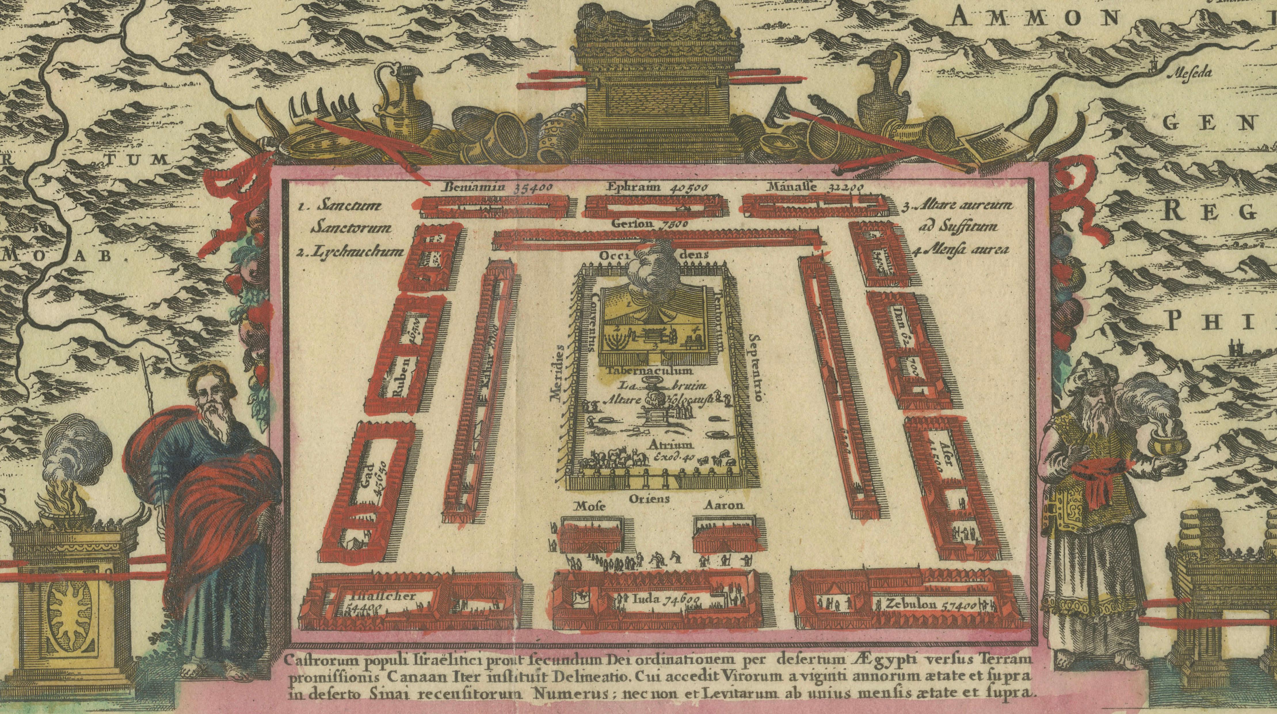 Frederic de Wit Map of Palestine – Terra Sancta, Amsterdam c.1670 In Good Condition For Sale In Langweer, NL