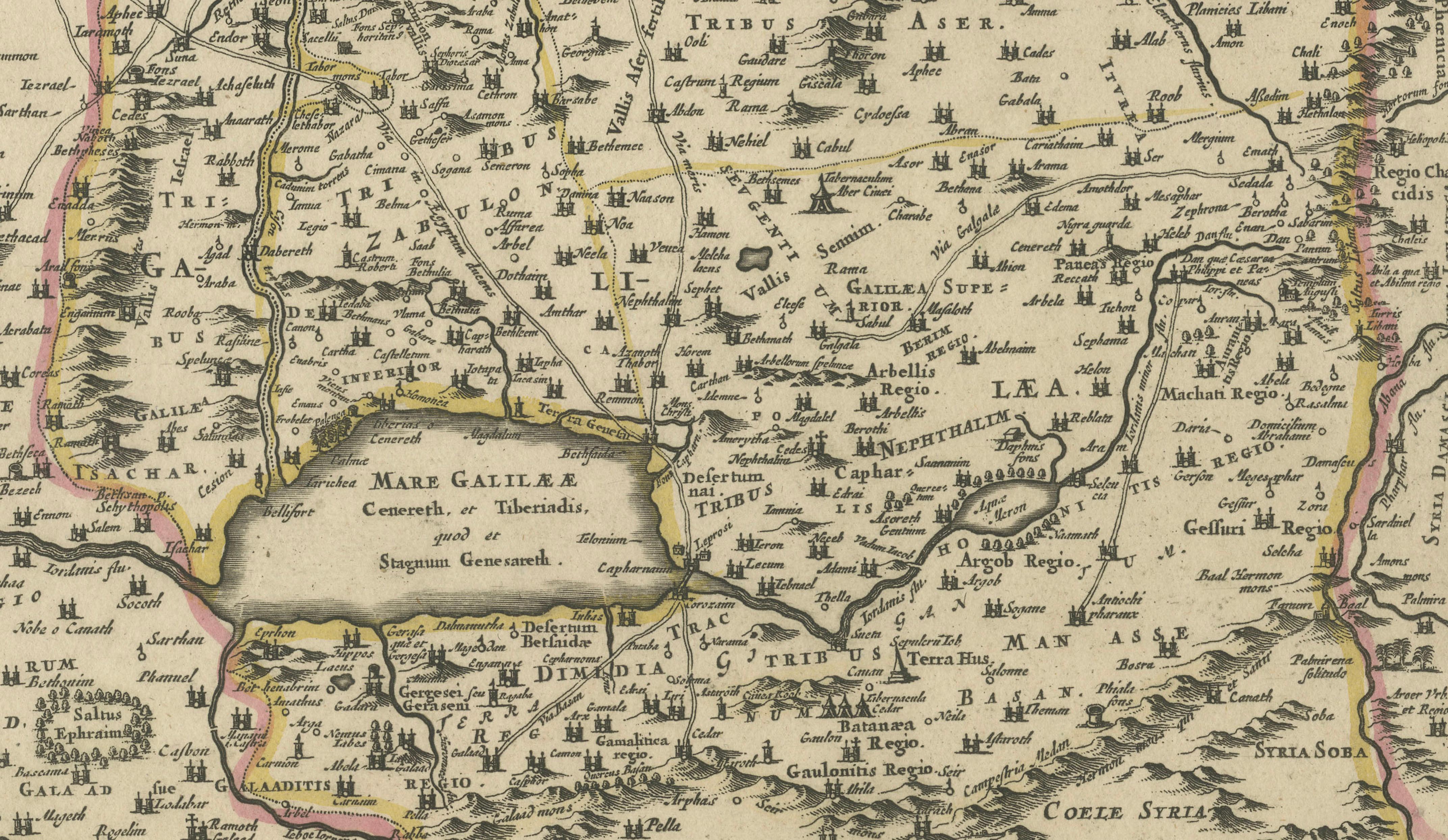 Paper Frederic de Wit Map of Palestine – Terra Sancta, Amsterdam c.1670 For Sale