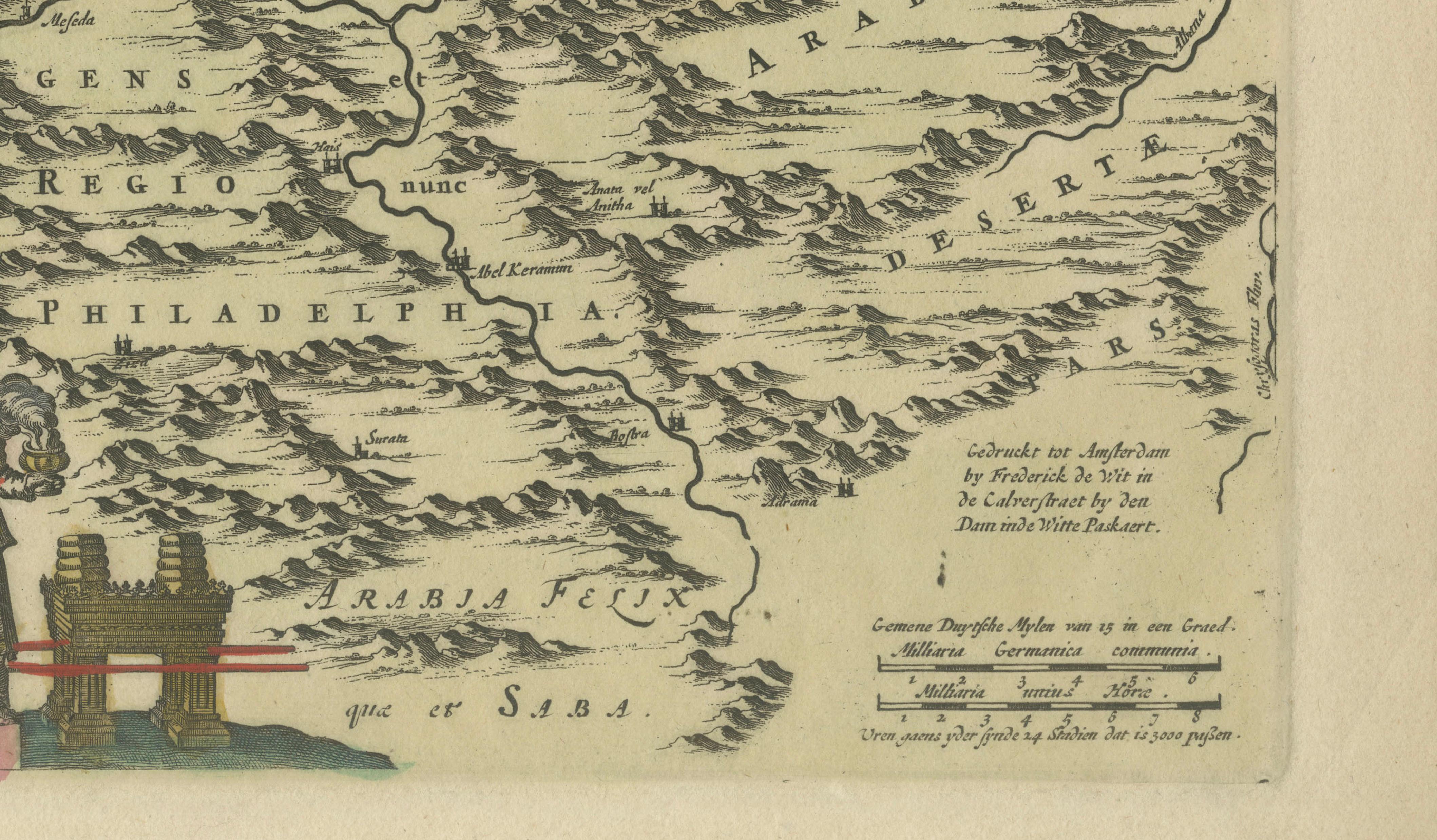 Frederic de Wit Map of Palestine – Terra Sancta, Amsterdam c.1670 For Sale 1