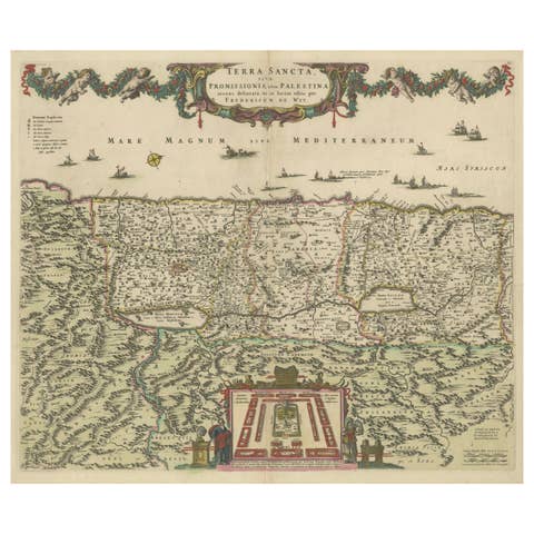 Frederic de Wit Map of Palestine – Terra Sancta, Amsterdam c.1670