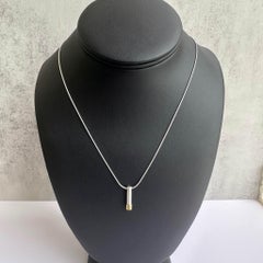 Frederic Duclos Halskette aus Sterlingsilber mit Goldakzenten, verstellbar von 45 bis 50 cm