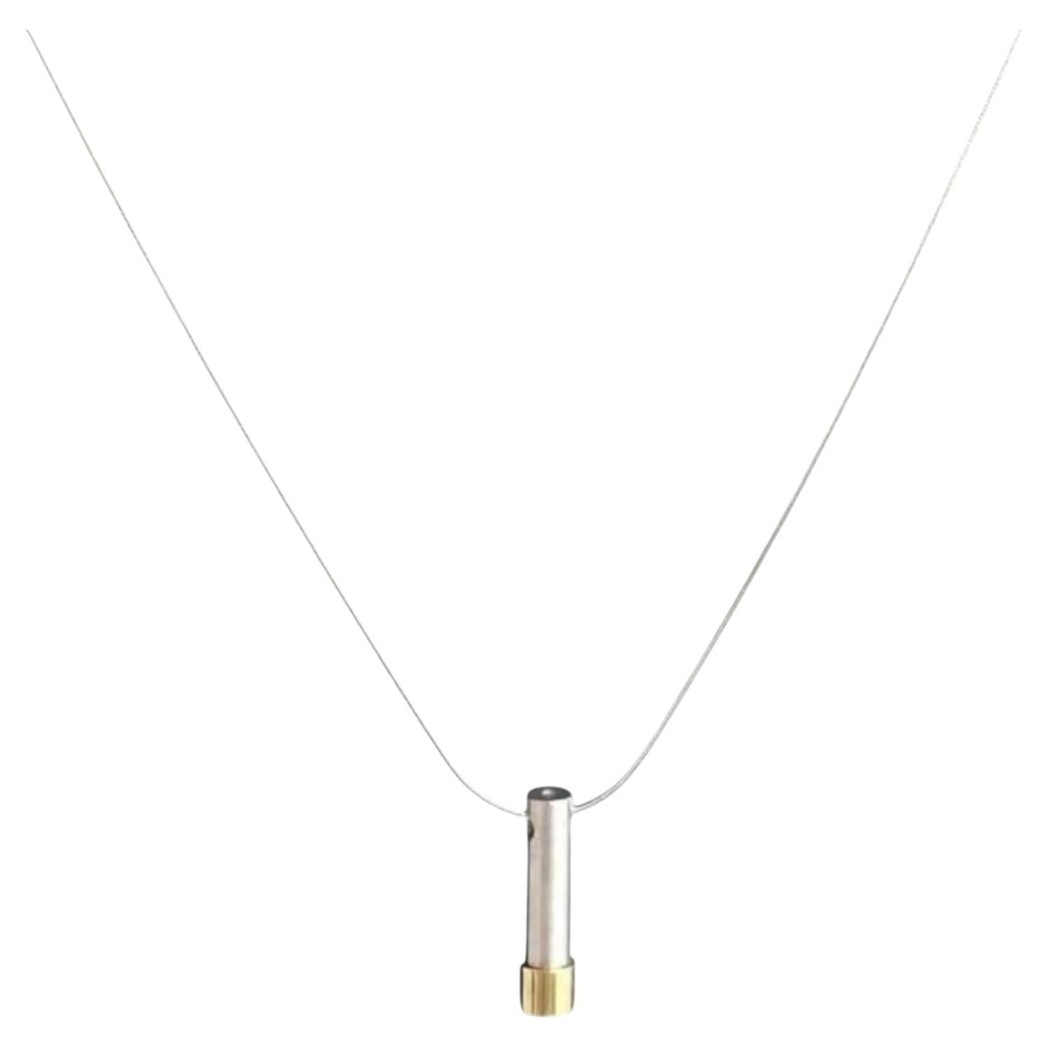Collier Frederic Duclos en argent sterling avec touches dorées, réglable de 45 à 50 cm en vente
