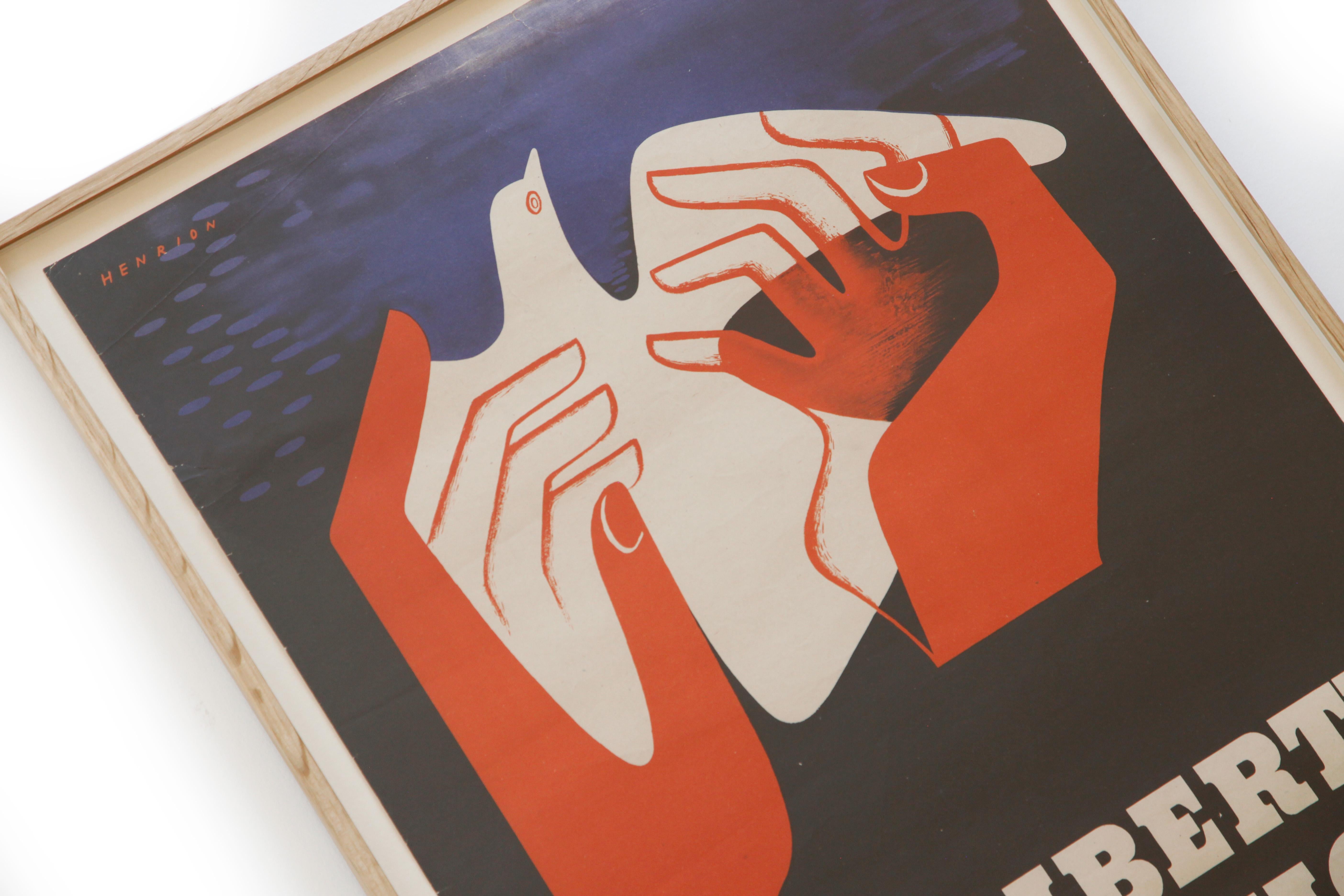 Rare WW2 Peace Poster - For Liberty Exhibition - Modern Print by Frederic Henri Kay Henrion
