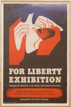 Affiche de paix rare de la Seconde Guerre mondiale - pour l'exposition Liberty